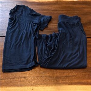 Cozy Earth Rib Knit Navy Lounge Set Size M